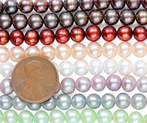 6-7mm AA Quality Round Pearl Strand, 1.3mm hole