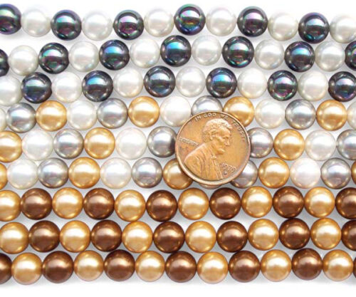 8mm Multi-Colored Southsea Shell Pearl Strands