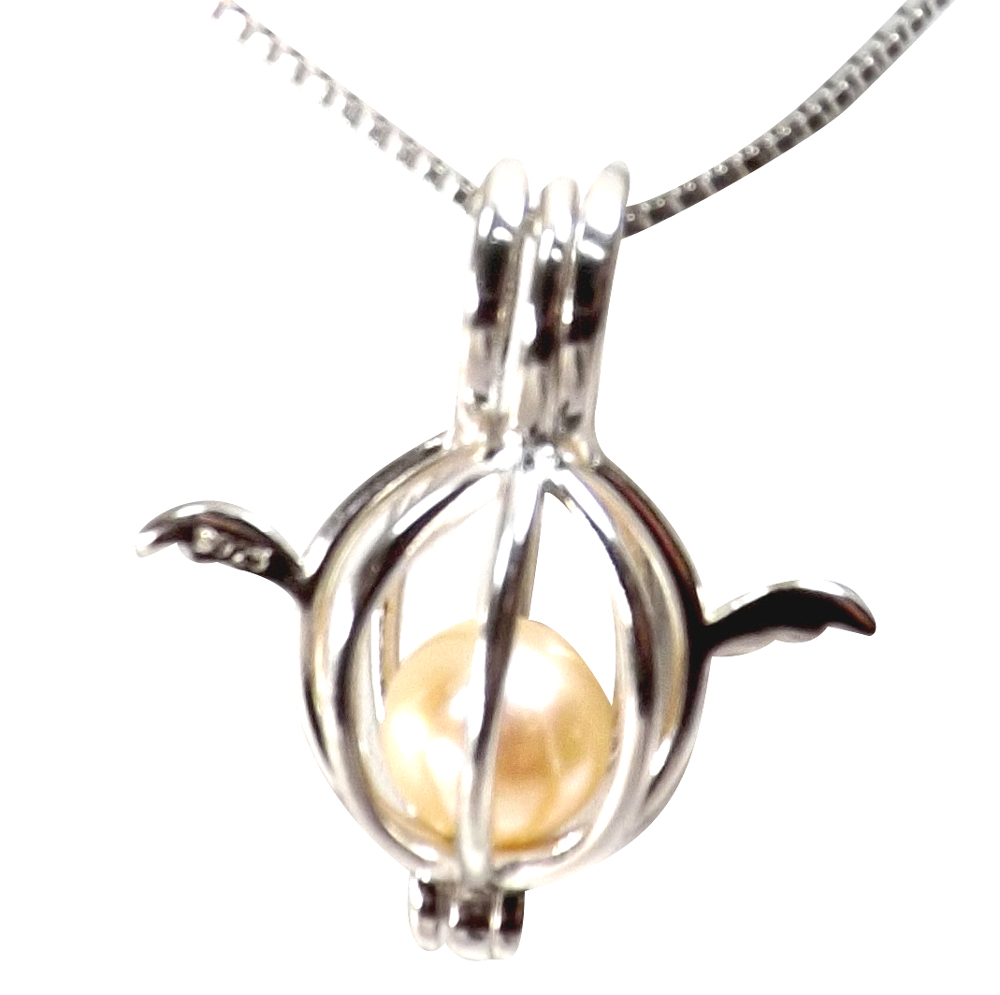 Amazon.com: Lotus and freshwater pearl cage necklace in yellow gold  stainless steel-hypoallergenic for sensitive skin, Handmade in Hawaii Beach  Jewelry : Handmade Products