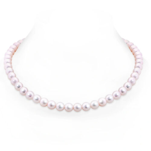 7.5-8mm rose pink AAA Akoya pearl necklace