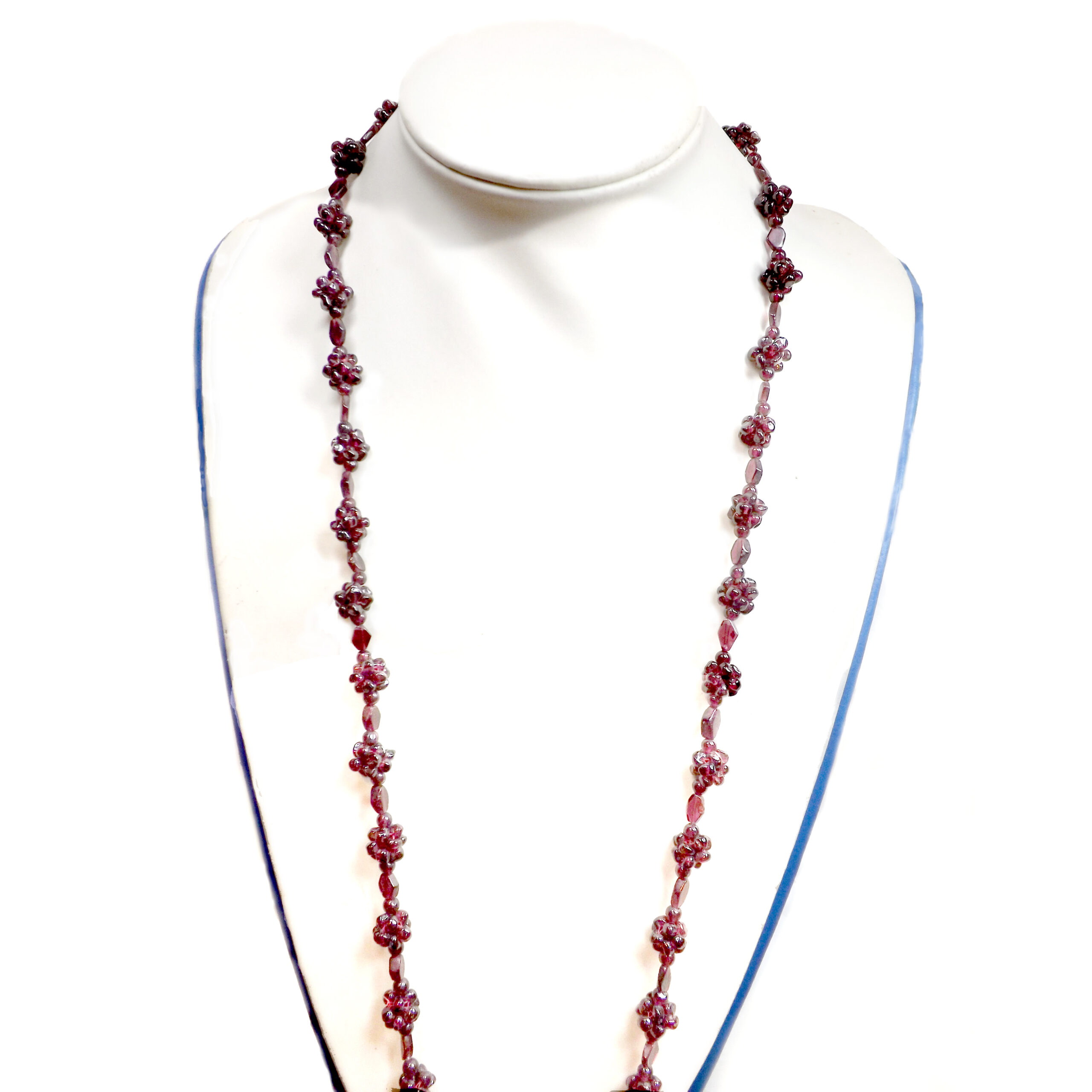 Garnet necklace, freshwater pearl necklace, floral hot necklace, flower jewelry, pearl jewelry, garnet jewelry