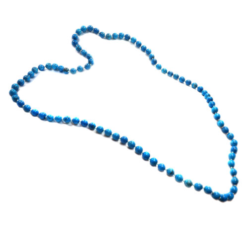 blue turquoise necklace 32in long